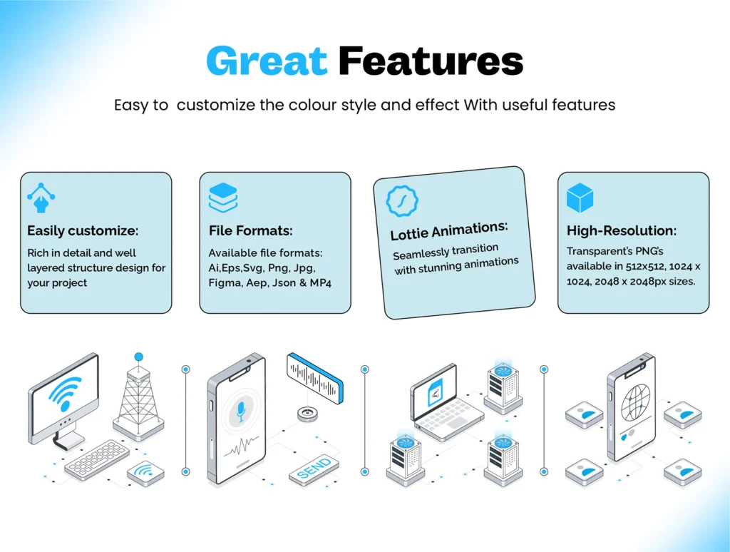 Network and Communication Animations & illustrations