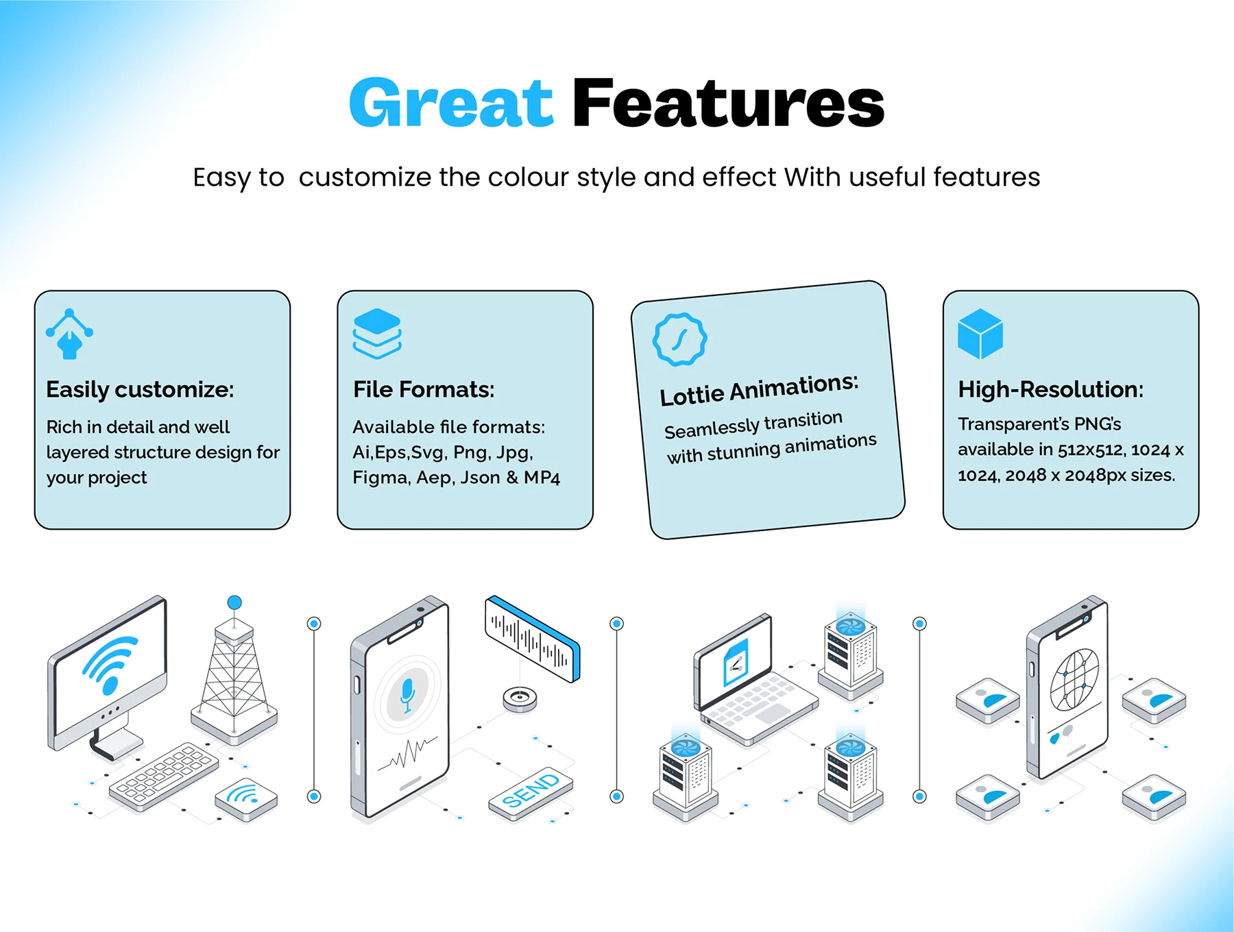 Network and Communication Animations & illustrations