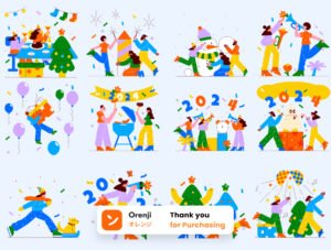 New Year And Christmas Illustration