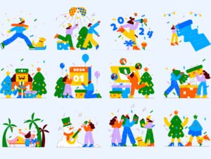 New Year And Christmas Illustration