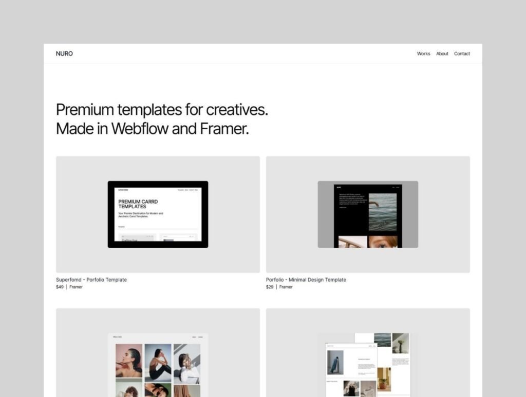 Nuro - Minimal Portfolio Framer Template