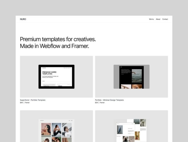 Nuro - Minimal Portfolio Framer Template