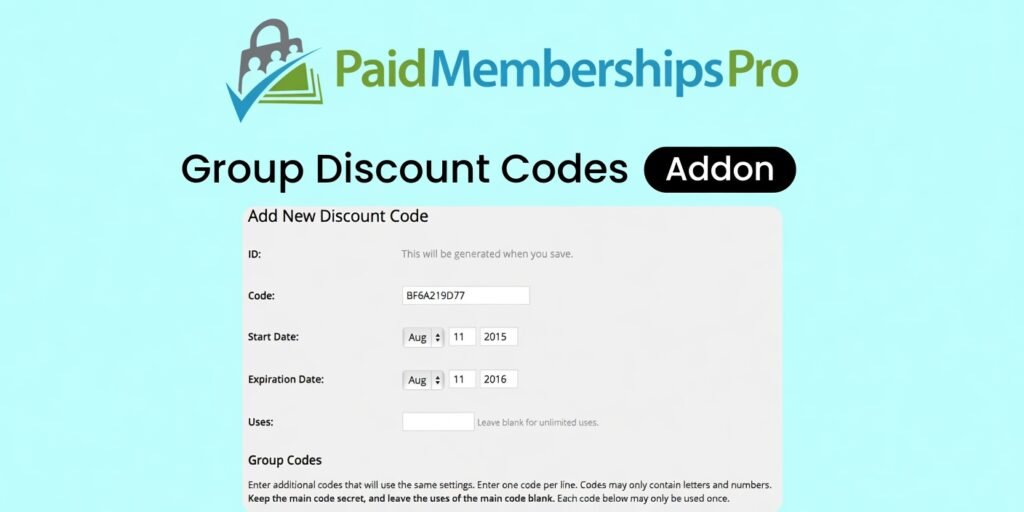 PMPro Group Discount Codes 0.5.1 – Bulk Membership Coupon Generator & Automation Plugin