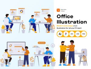 Office Activity 2D Illustration Pack