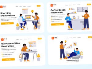 Office Activity 2D Illustration Pack
