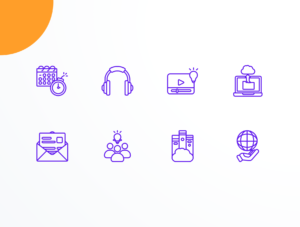 Online Learning Icon Illustrations