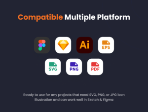 Online Learning Icon Illustrations