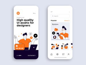 Online shopping and E-commerce concept set