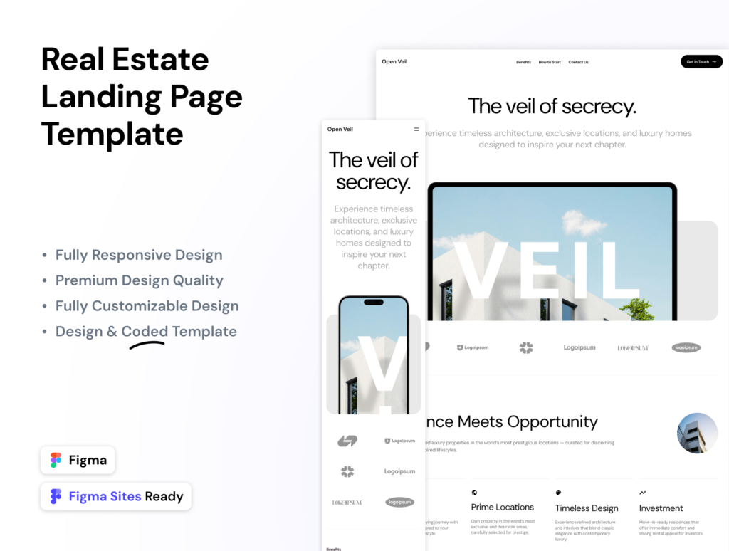 Open Veil - Real Estate Landing Page Template Bundle