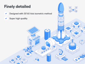 Outline Isometric Illustration Set for Figma