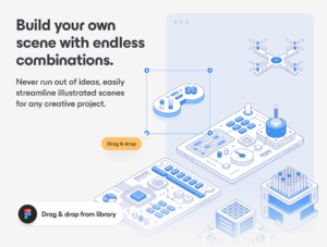Outline Isometric Illustration Set for Figma