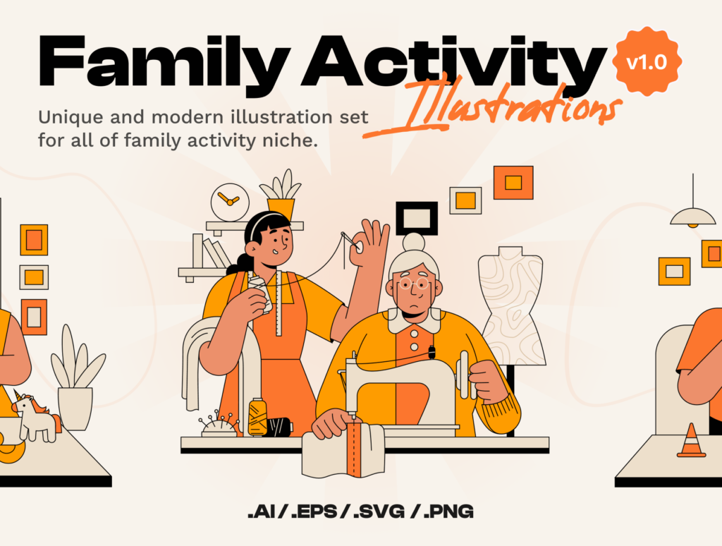 Parenty - Family Activity Illustration Set