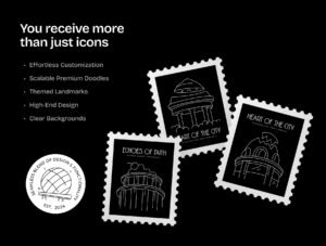 Paris Landmark Icon Set