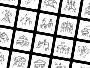 Paris Landmark Icon Set