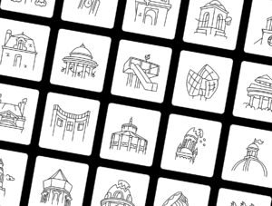 Paris Landmark Icon Set
