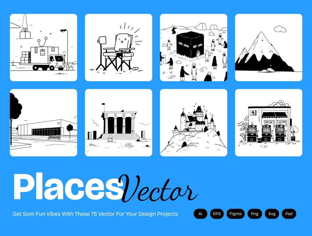Places & Landmarks – Travel, City & Navigation Illustration Bundle