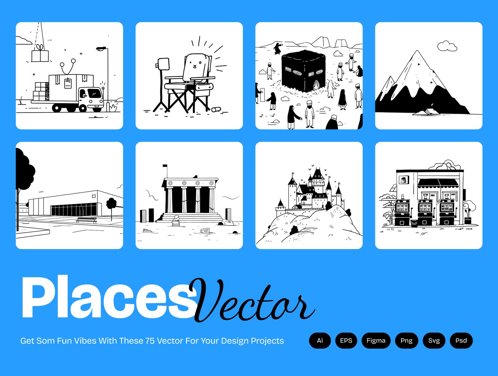Places & Laandmarks – Travel, City & Navigation Illustration Bundle Places & Landmarks – Travel, City & Navigation Illustration Bundle