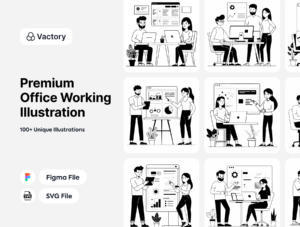 Premium Office Working Illustration