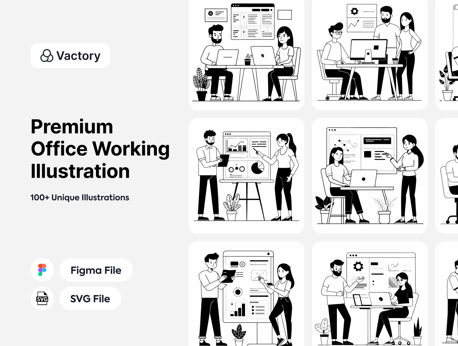 Premium Office Working Illustration