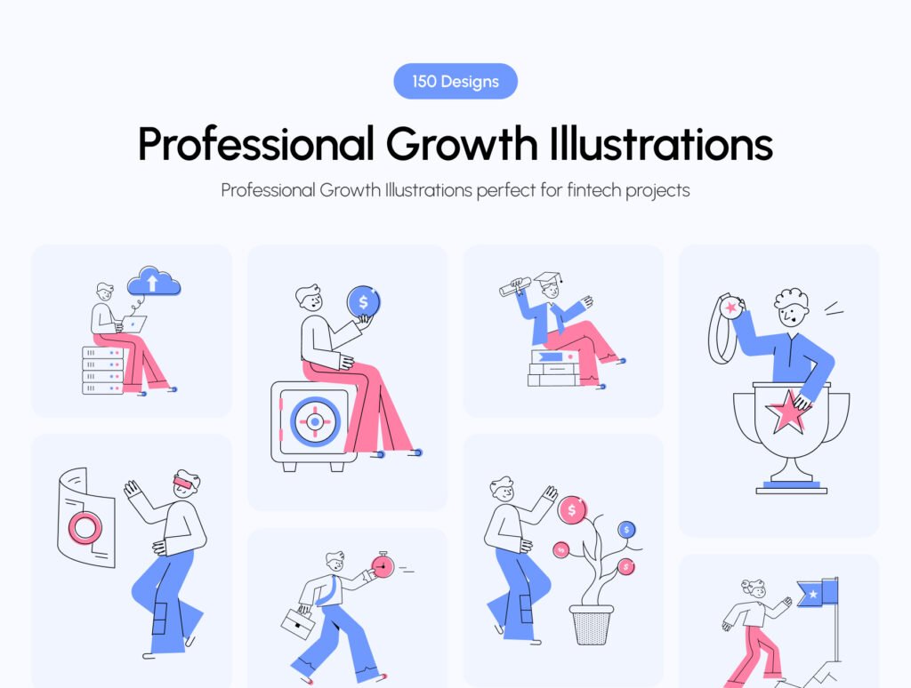 Professional Growth Illustration Set
