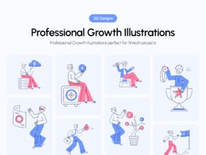 Professional Growth Illustration Set