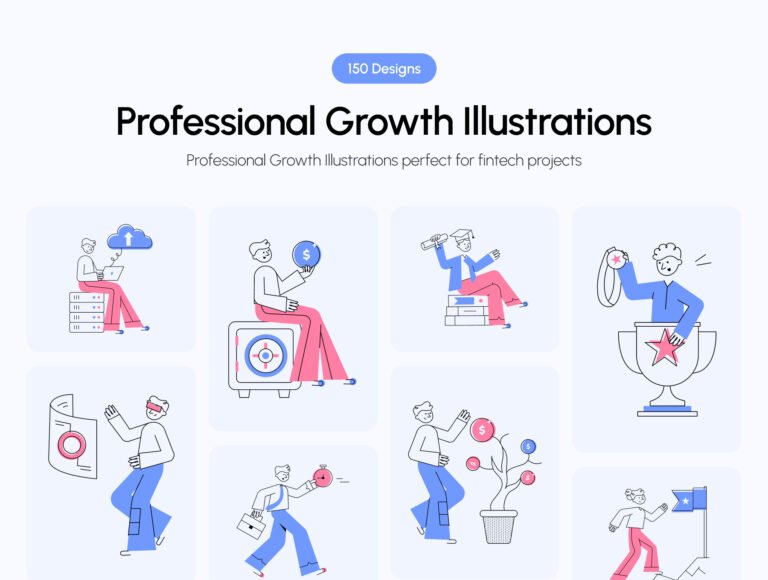 Professional Growth Illustration Set