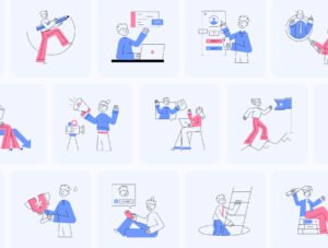 Professional Growth Illustration Set