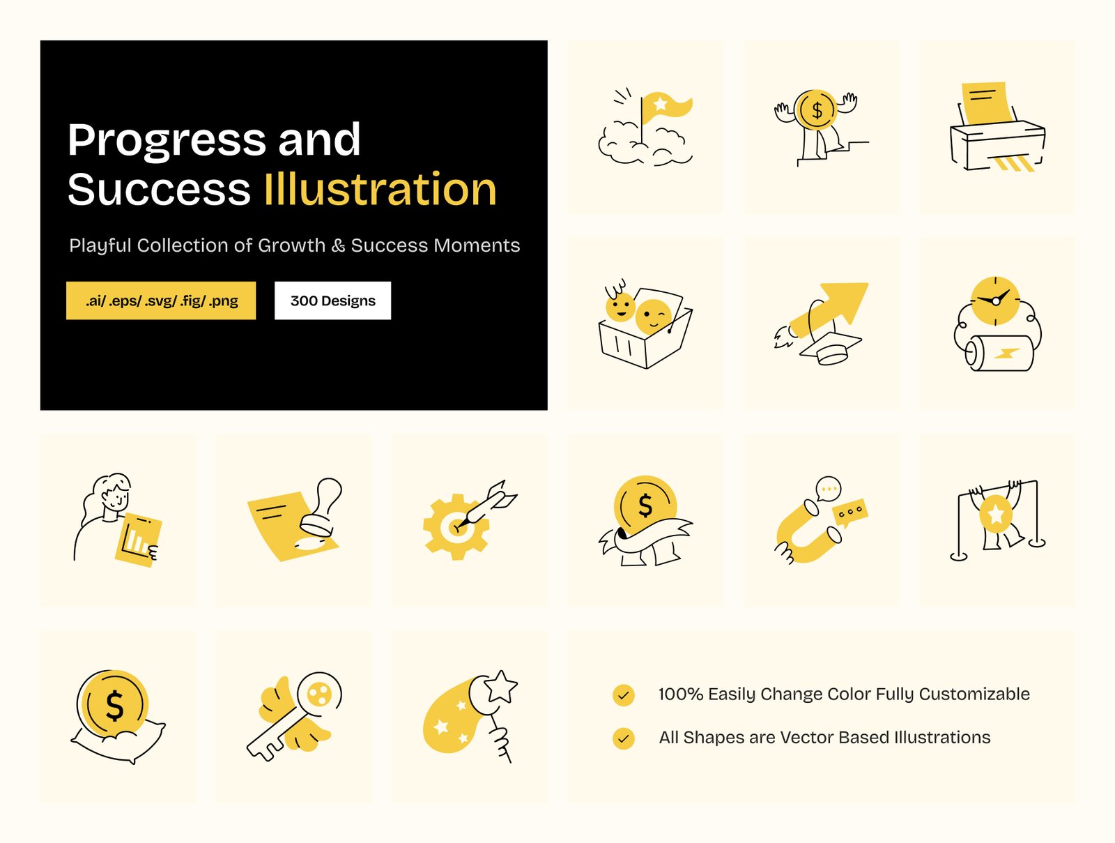 Progress and Success Illustrations