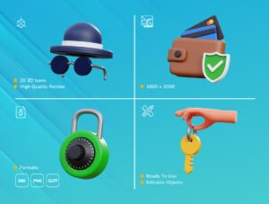 Protection & Security 3D Icon Set