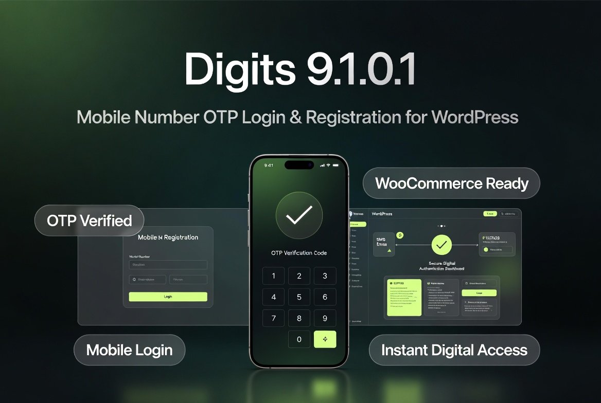 QkUlq Digits 9.1.0.1 – WordPress Mobile Number OTP Login & Registration Plugin