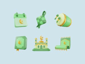 Ramadan and Eid Mubarak 3D Icon Pack