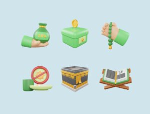 Ramadan and Eid Mubarak 3D Icon Pack