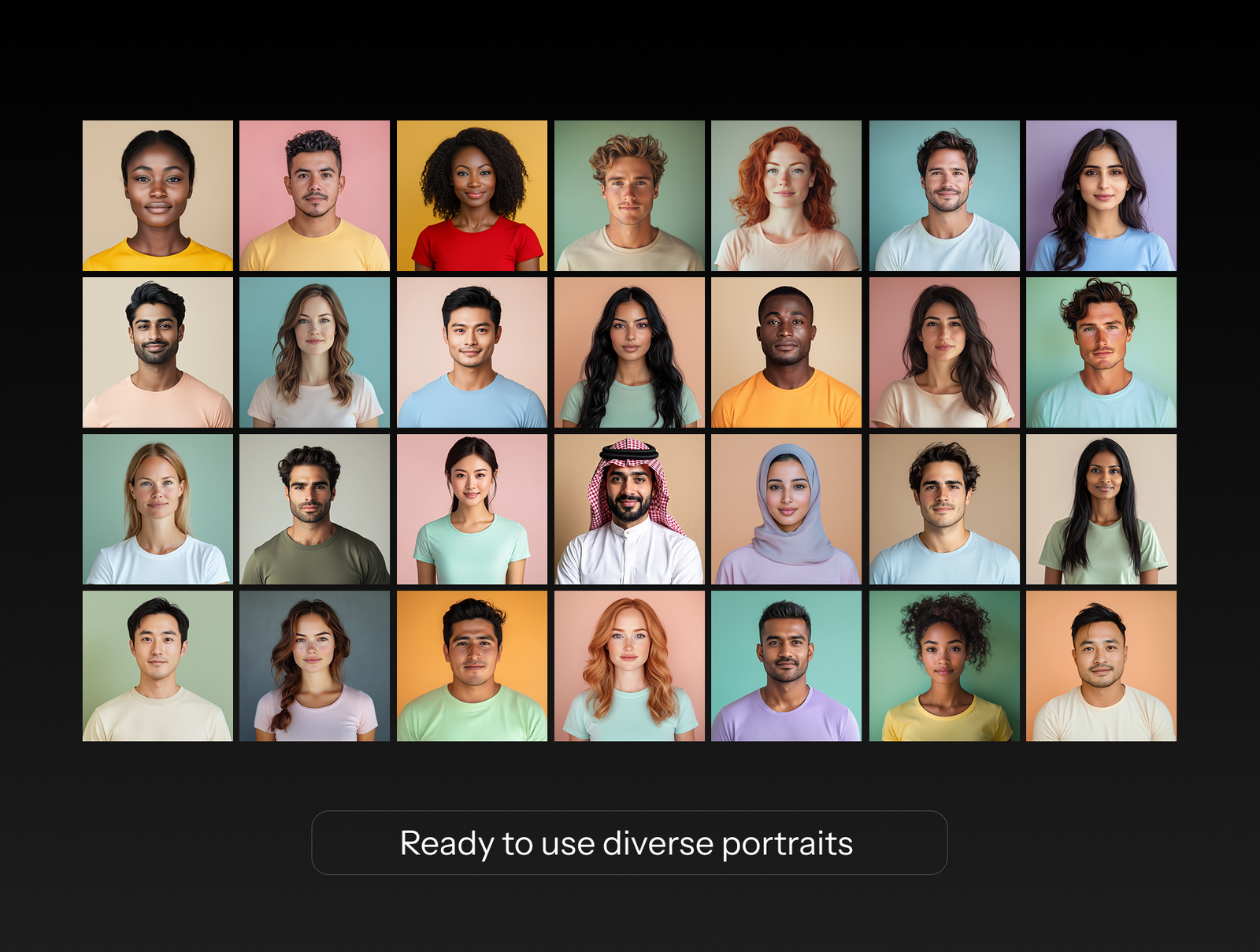 Realistic Faces - Diverse Pack of 92