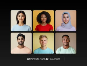 Realistic Faces - Diverse Pack of 92
