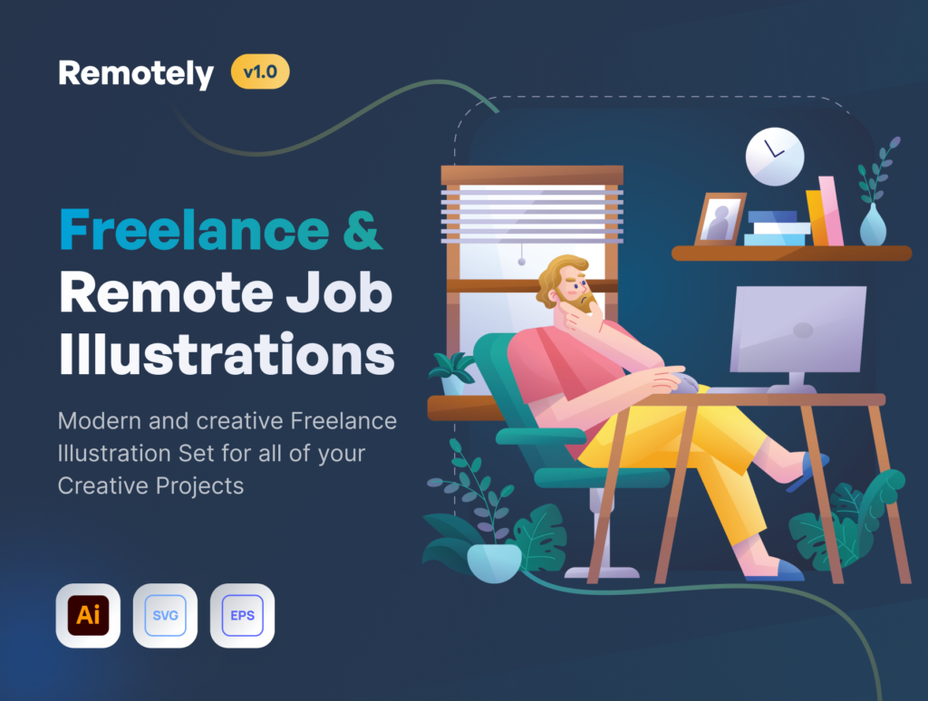 Remotely - Freelance & Remote Job Illustrations