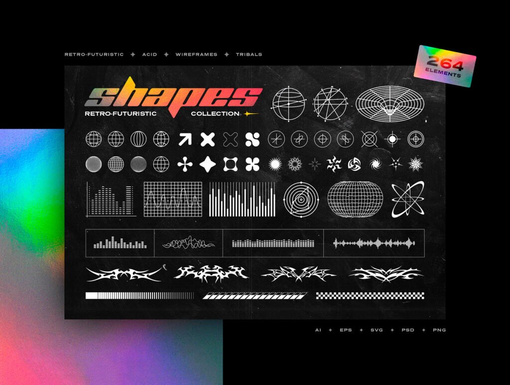 Retro-Futuristic Shapes Collection