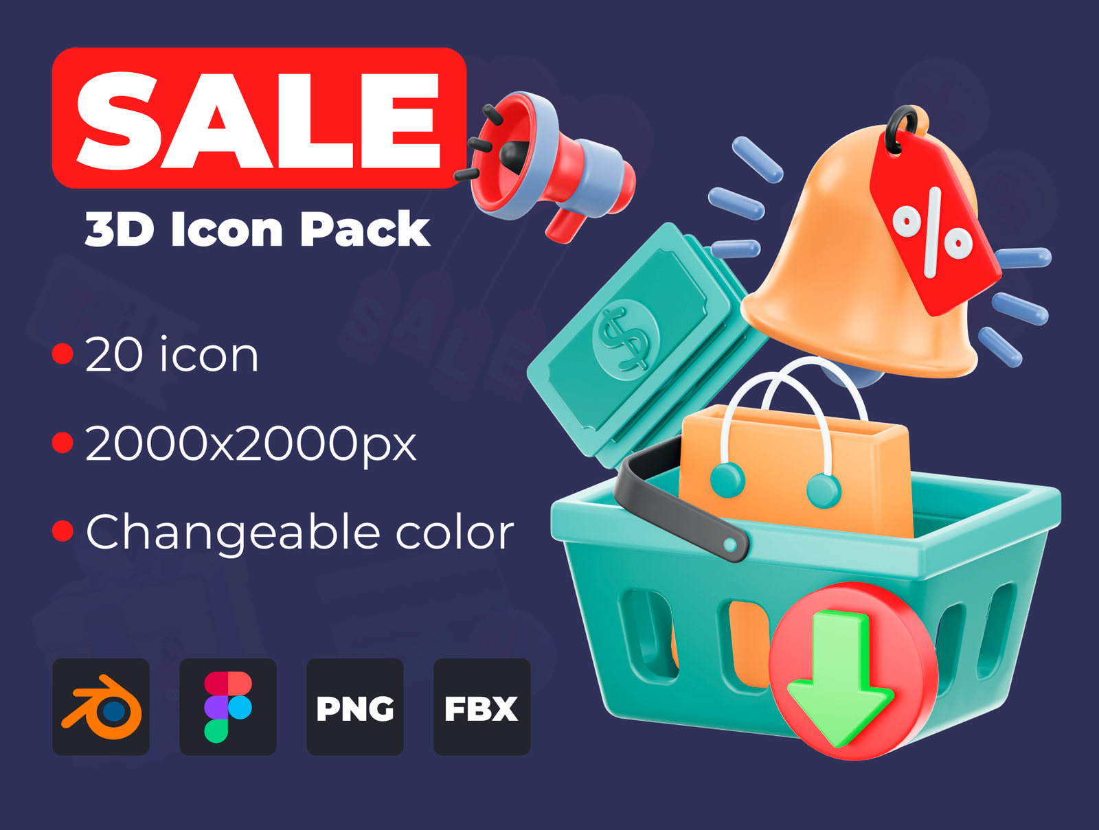 SALE 3D Icon Pack