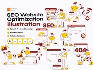 SEO Website Optimization Illustration Pack