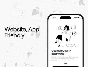 SaaS & Business Flat Line Illustration Pack (70+ Vector Illustrations)