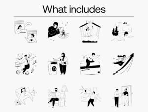 SaaS & Business Flat Line Illustration Pack (70+ Vector Illustrations)
