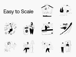 SaaS & Business Flat Line Illustration Pack (70+ Vector Illustrations)