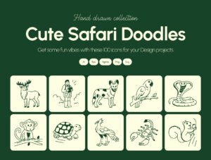 Safari Doodles Icons Set