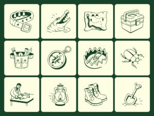 Safari Doodles Icons Set