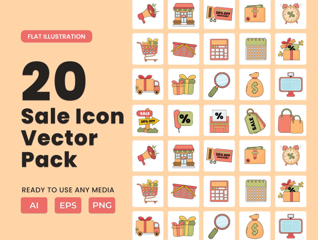 Sale 2D Icon Illustration Set Vol 3