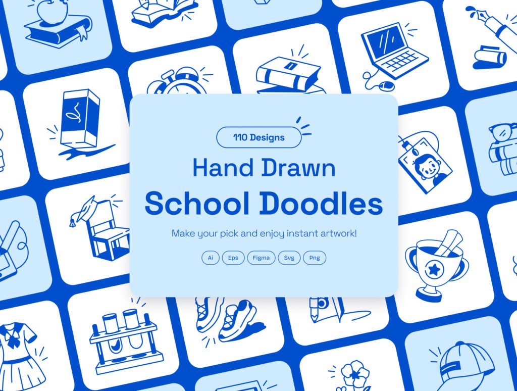 School Doodles Icon Set