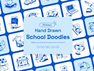 School Doodles Icon Set