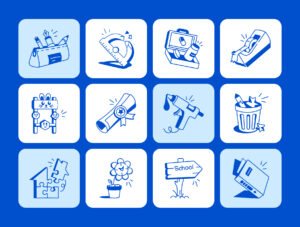 School Doodles Icon Set