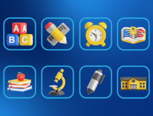 School Education 3D Icon Pack