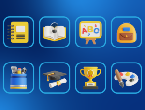School Education 3D Icon Pack