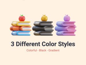 School Education & Learning 3D Icon Pack